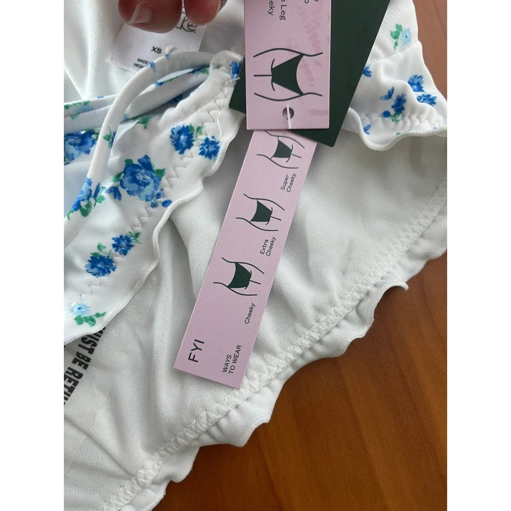 Wild Fable 2-piece‎ Floral Ruffle Bikini Set Triangle Top High Leg Bottom XS